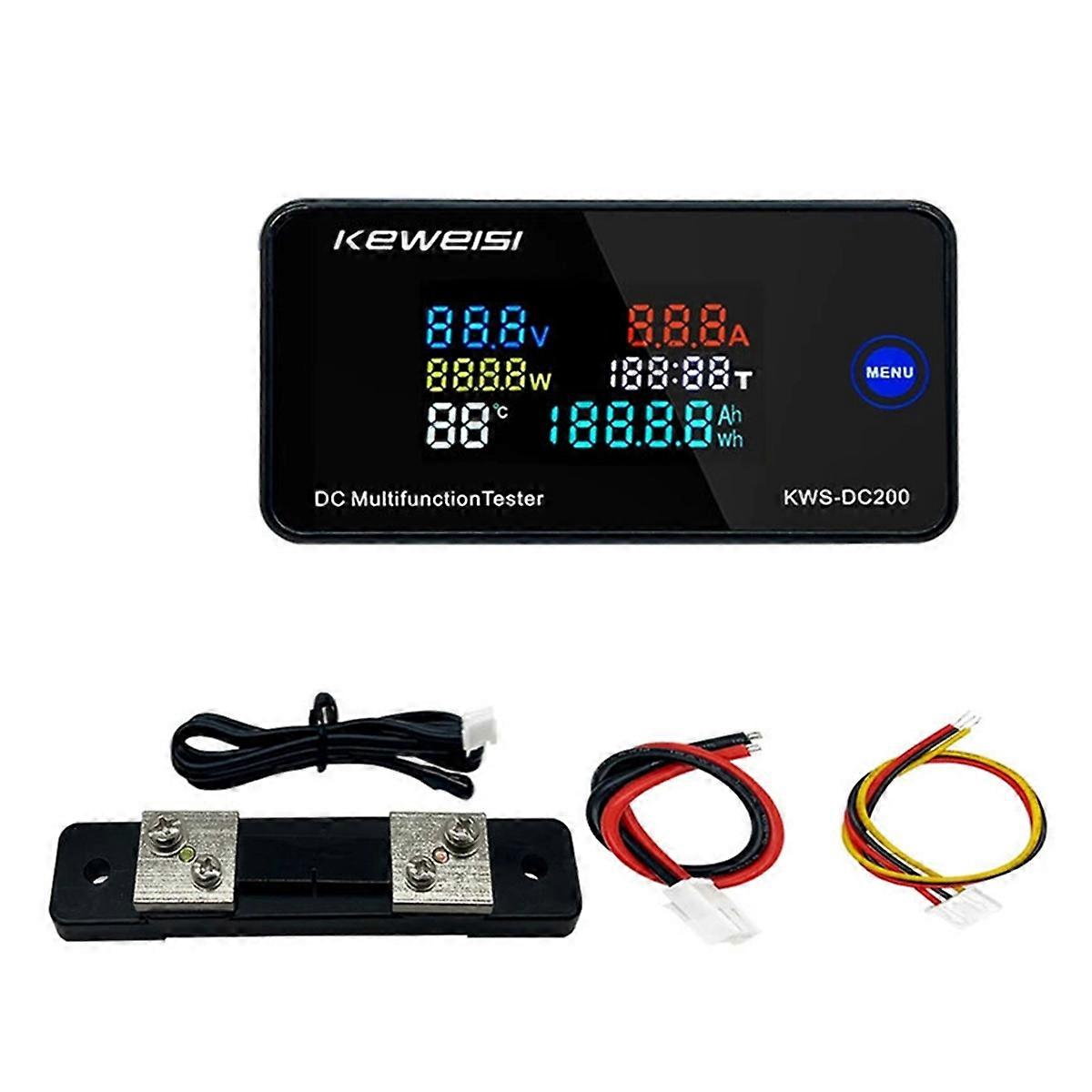 KEWEISI KWS-DC200 Digital Voltmeter Ammeter 0-200V 50A DC Power Energy Meter with LED Display Reset