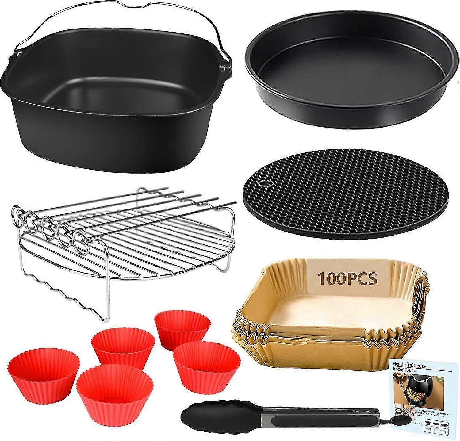 Air Fryer Accessory Kit: 11-Piece Set with Bun Roasting Attachment - Complete Cooking Tools for Your Kitchen