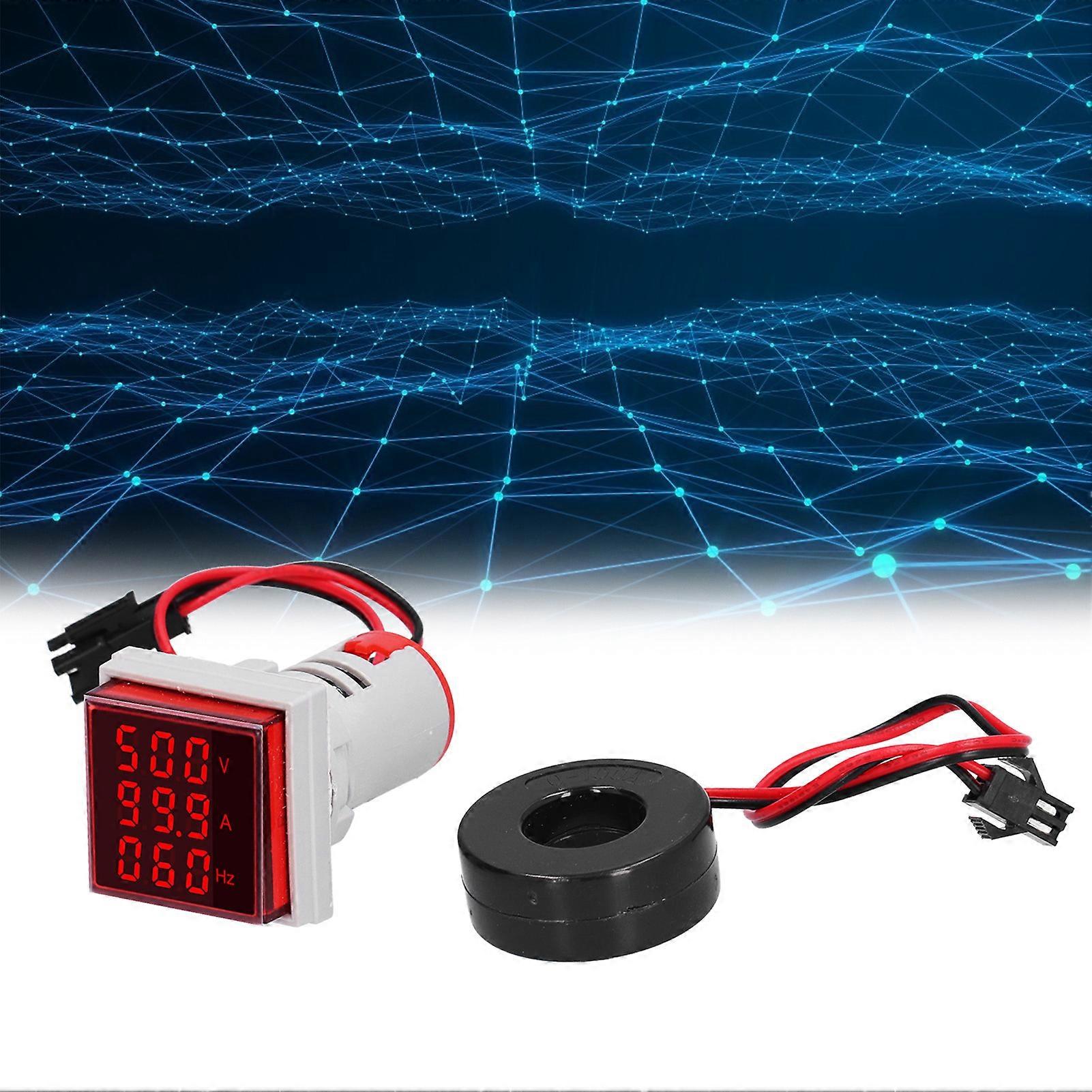 Digital LED Indicator Lamp ST17VAH 60-500V AC 0-100A Red Square