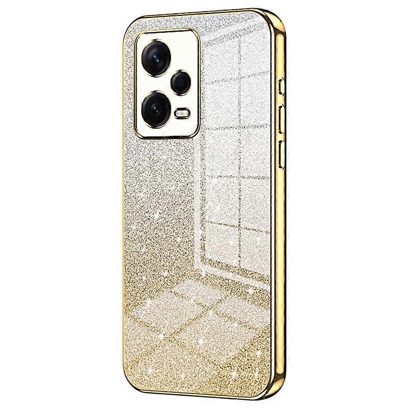 Back Shell for Xiaomi Redmi Note 12 Pro+ 5G Precise Cutout Gradient Glitter TPU Cell Phone Case