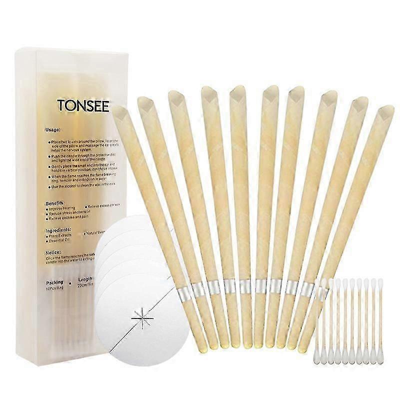 Natural Beeswax Ear Candles for Safe Wax Removal, 9-Inch Length for Effective Ear Candling, Pack of 10-50