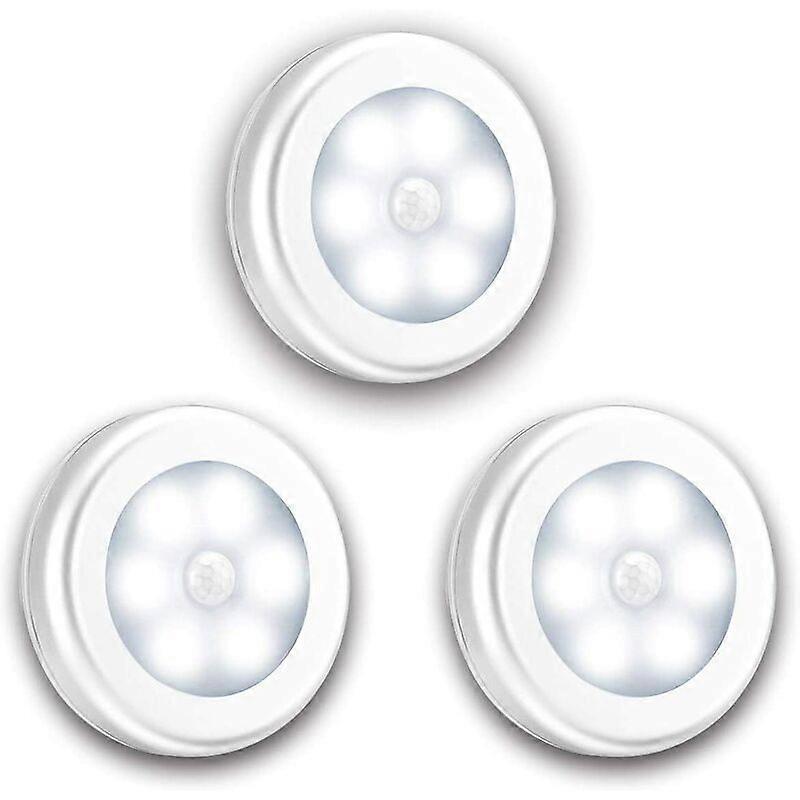 Motion Sensor Lights, 3 Pack LED Night Lights, Upgraded Version, Battery Operated Indoor M
