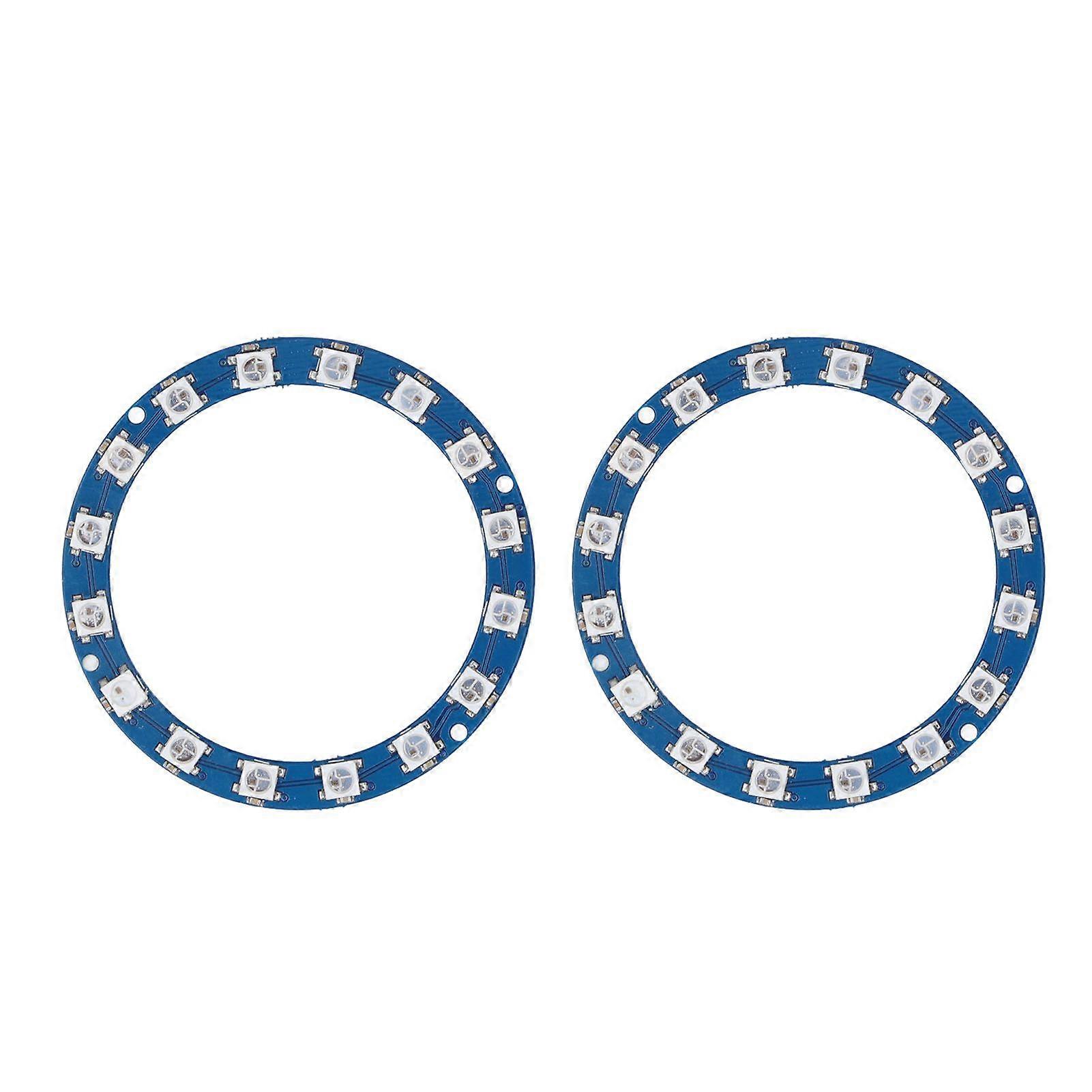 2Pcs RGB LED Ring 16 Bit Intelligent Full Color Highlight 5V Digital Port WS2812B 5050