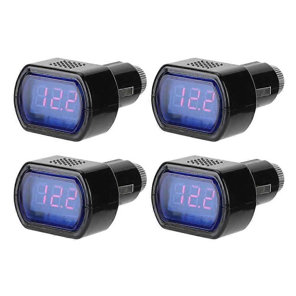 4pcs Car Voltmeter LED Digital Display Battery Voltage Monitoring Detector