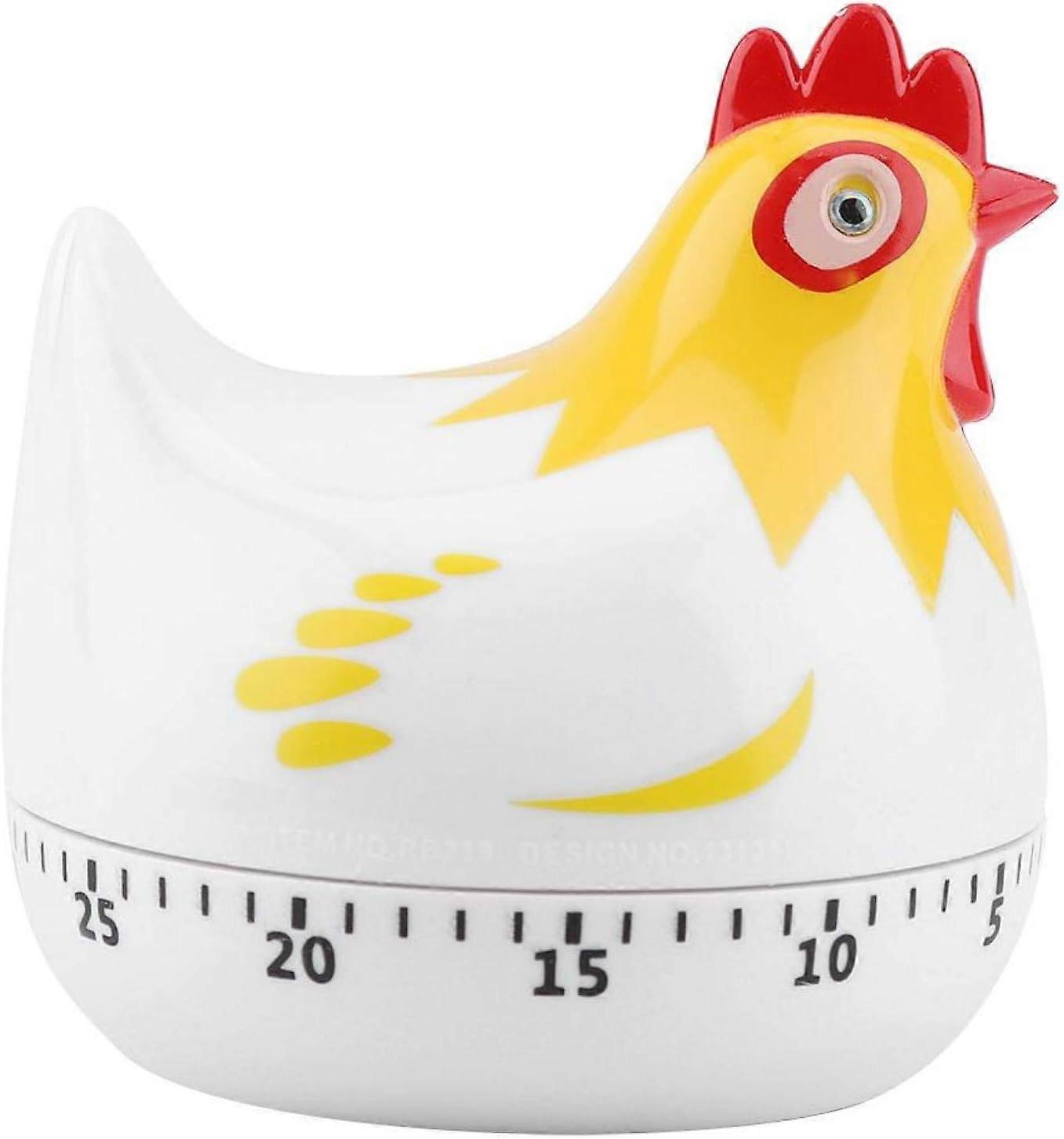 Kitchen Timer, Cooking Timer, Chicken Pattern Countdown Kitchen Timer Reminder for Cooking Baking Sports Games Office(White) Ternel