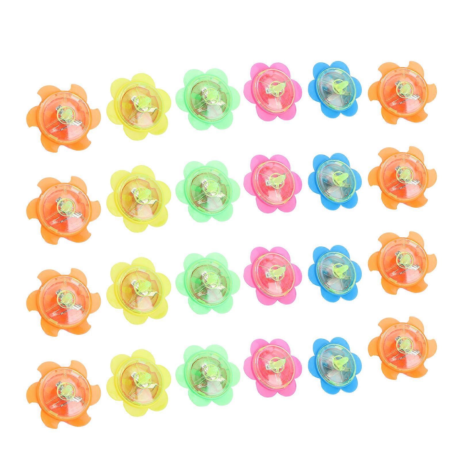 Flashing Peg-Top Plastic Gyroscope Tops for Kids Decoration 24Pcs Assorted Color