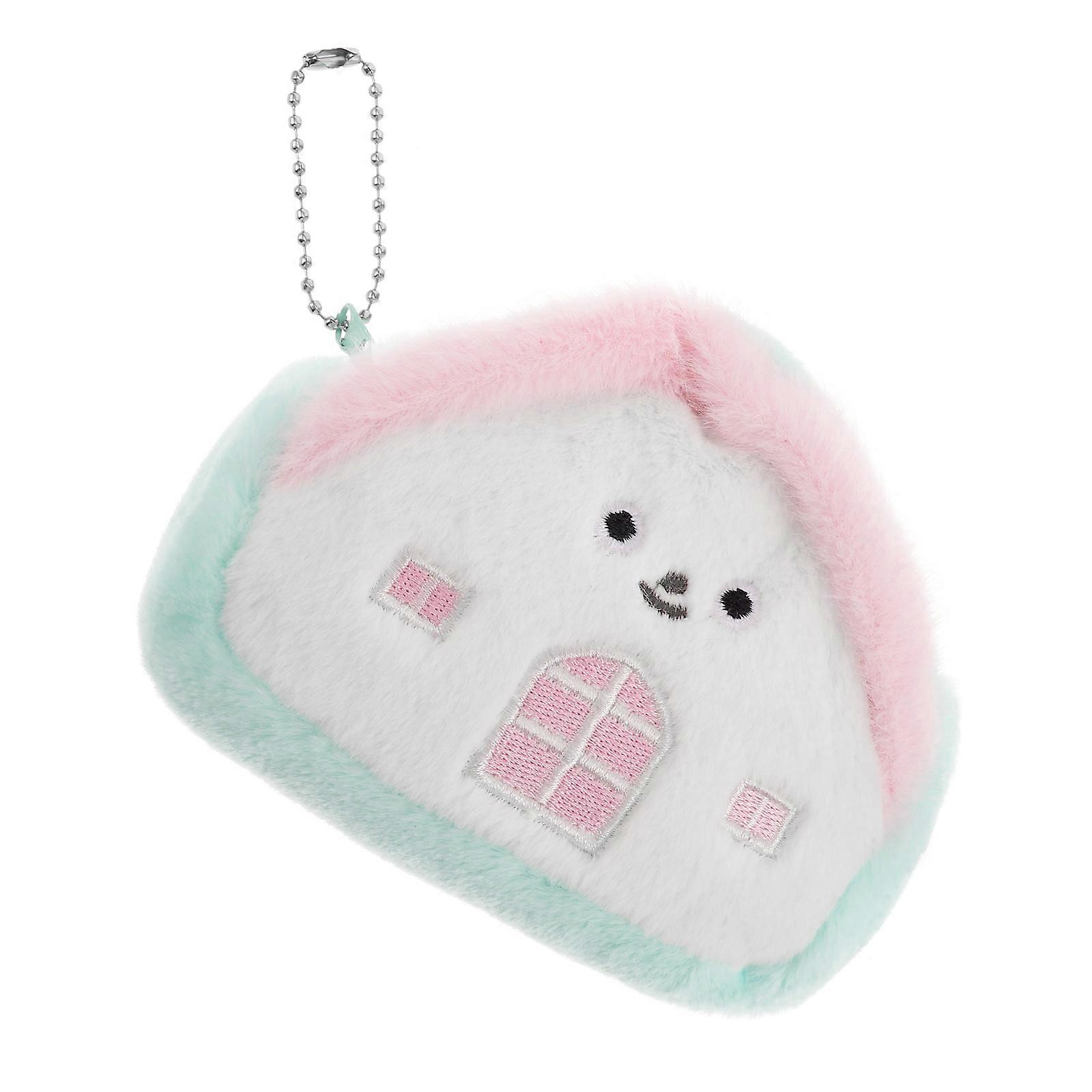 Creative Plush House Wallet Coin Purse for Storage 3Pcs Portable Keychain