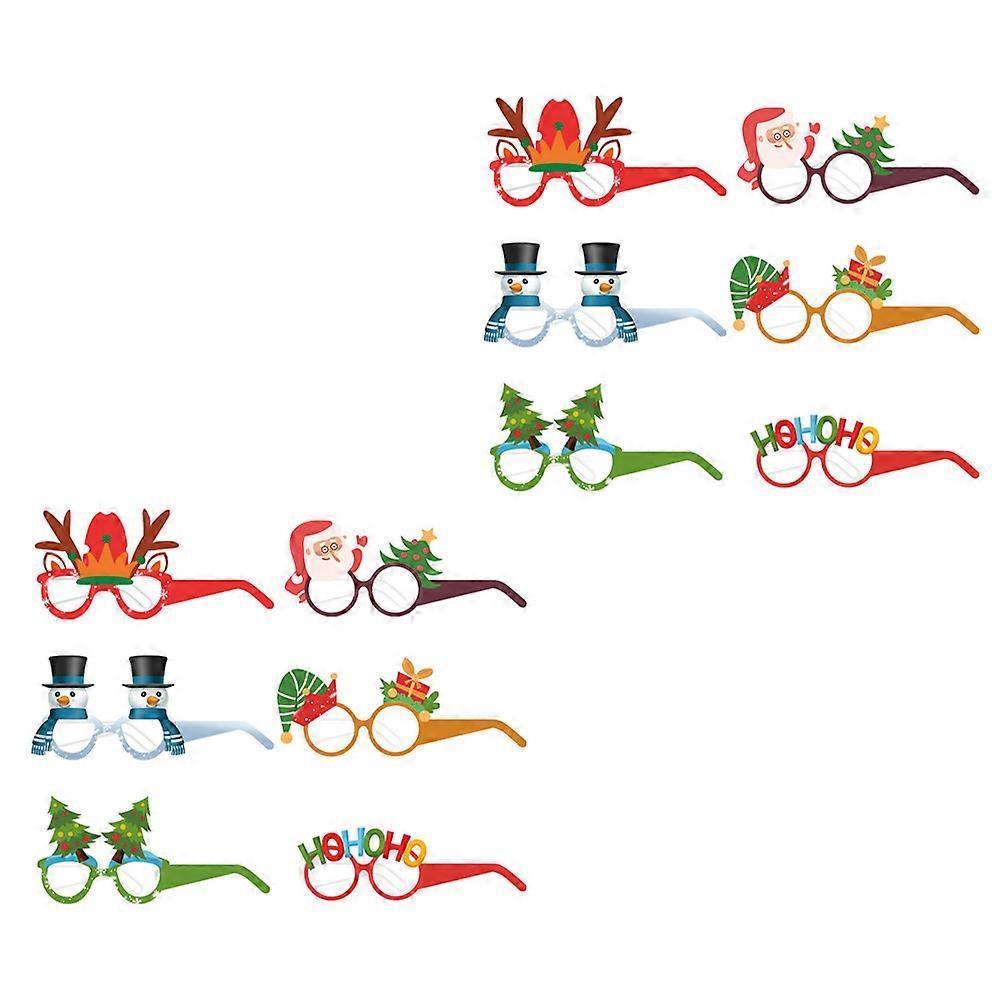 Paper Glasses Christmas Eyeglass Frame for Decoration 12Pairs Party Props