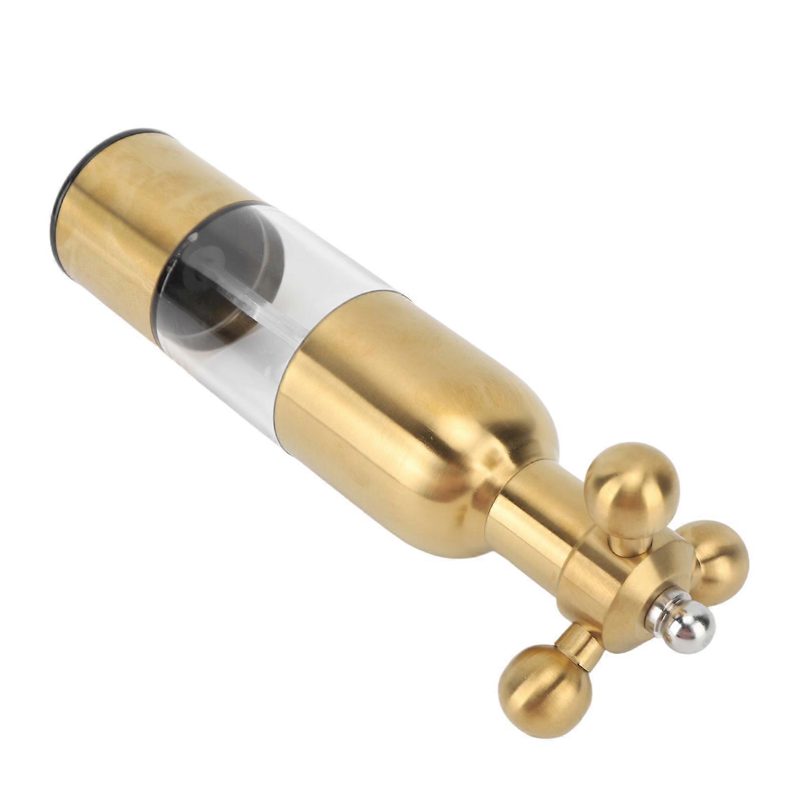 Professional Gold Pepper Mill, Adjustable Ceramic Grinder, L Size