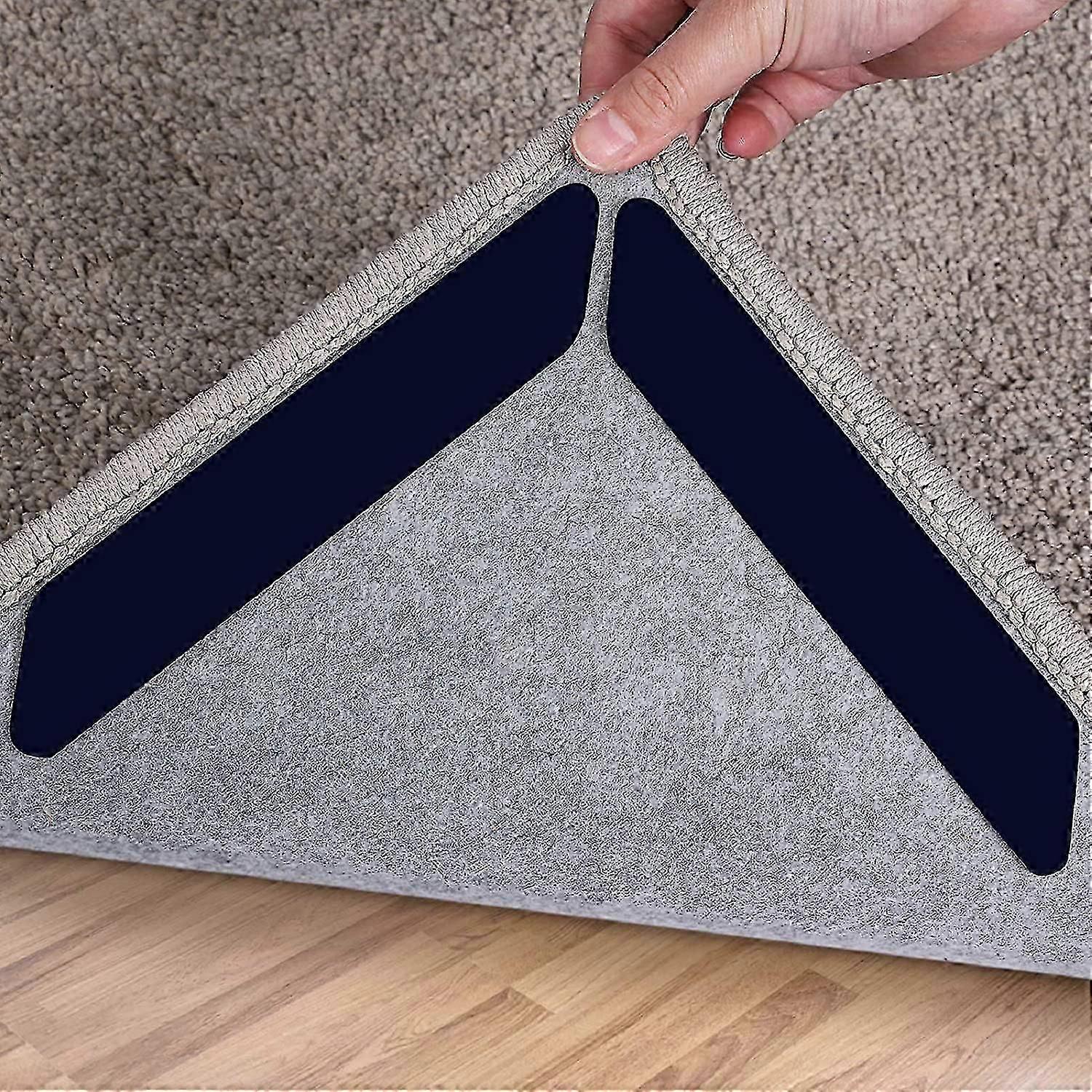 16-Pack Double-Sided Rug Grippers, Washable and Non-Slip for Hardwood Floors and Carpets