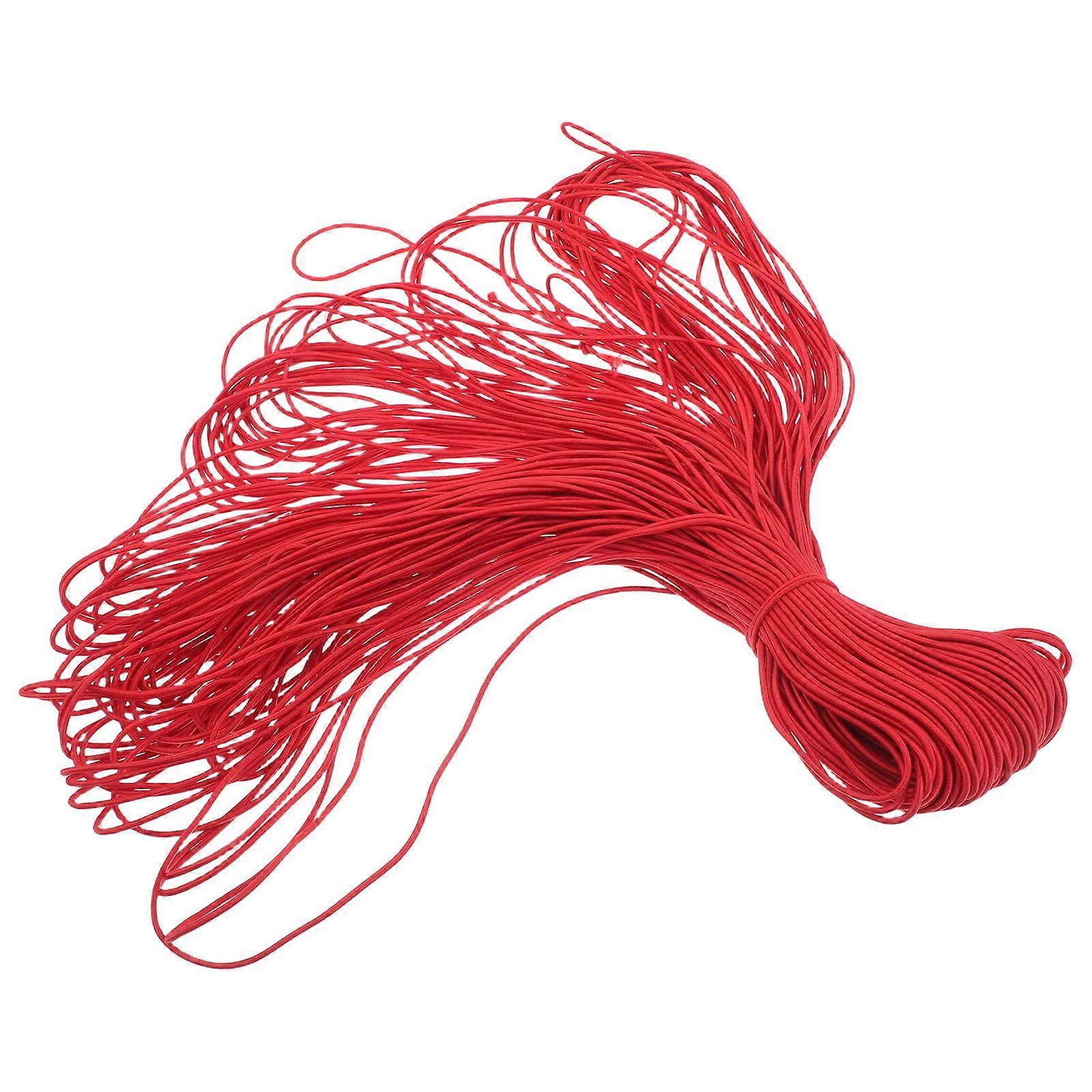 Elastic Band Round String for DIY Crafts Mask Making 100M x 2.5mm Red 1 Set