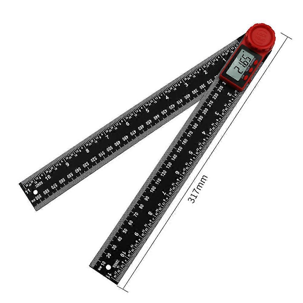 Multi-Purpose High-Precision Drawing Ruler Digital Angle Ruler Workshop Tools Black 31.7 x 3.5 x 1 Cm Measure Angles 1Pack