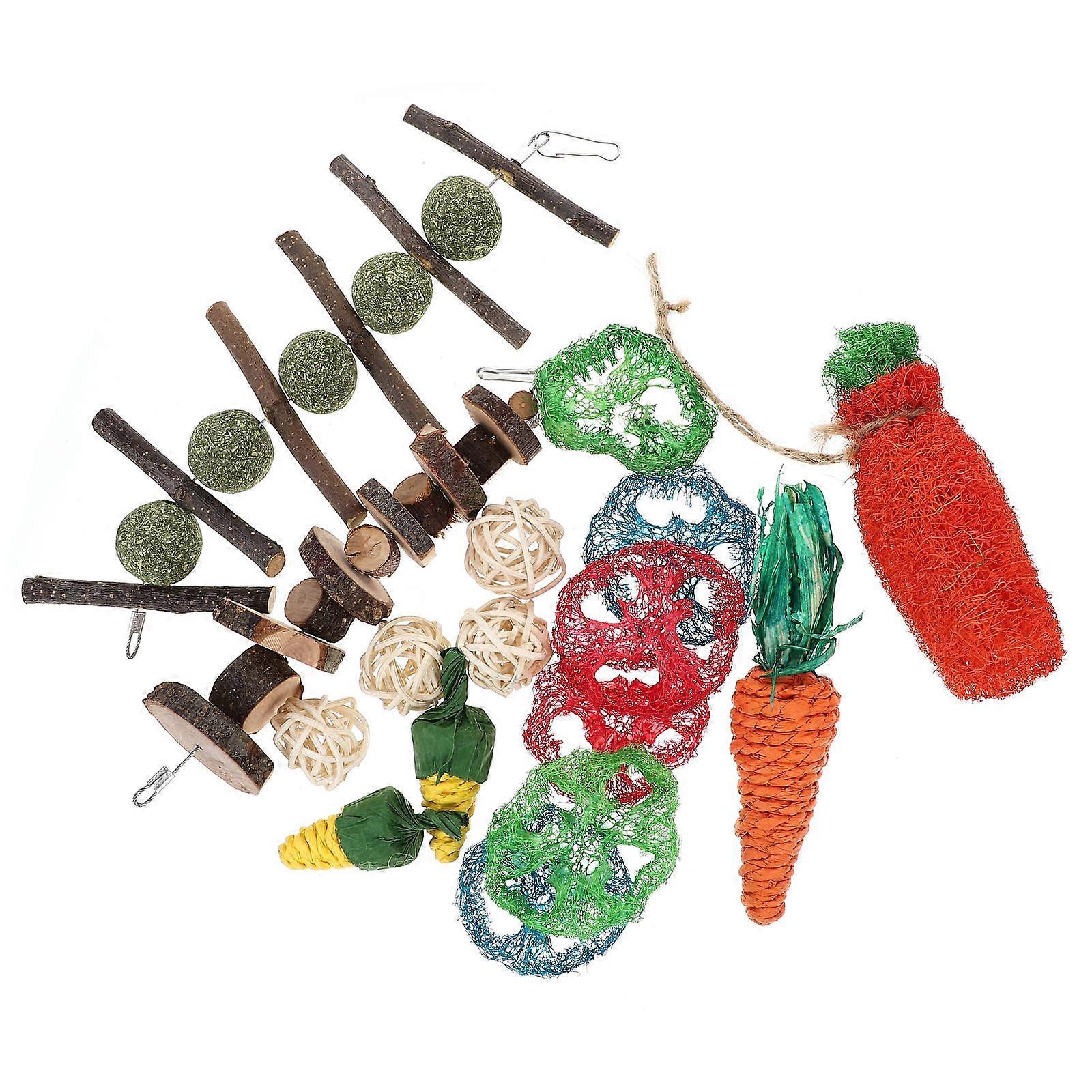 Guinea Pig Chew Toys Wooden Set for Small Pets 80Pcs Collection
