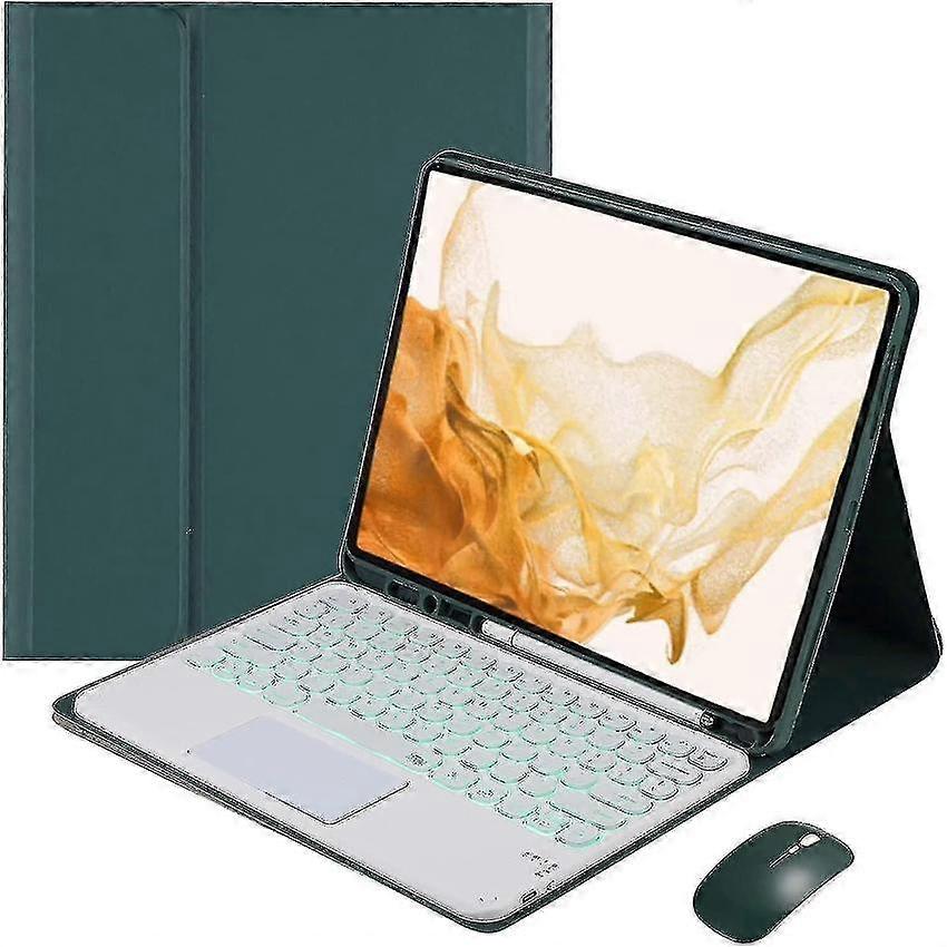 Galaxy Tab A8 10,5 pouces 2022 Étui clavier avec trackpad sans fil rétroéclairé Détachable Slim Lightweight Pu Leather