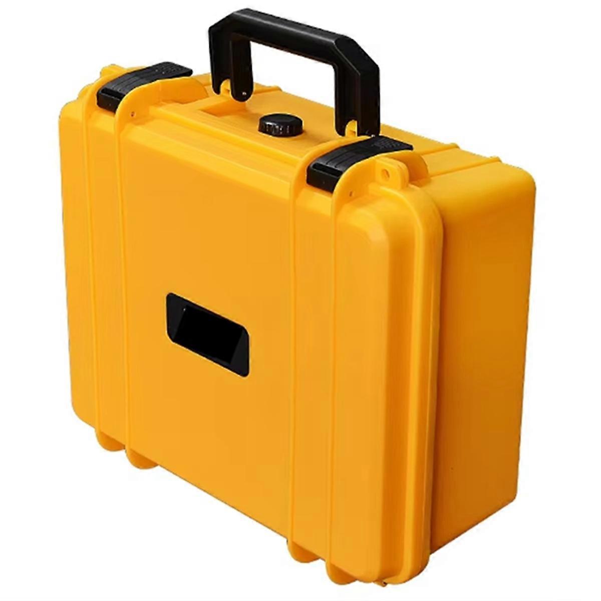 Portable Suitcase Thicken Plastic Hard Case Equipment Hardware Toolbox Large-Capacity Instrument Box with Sponge Yellow