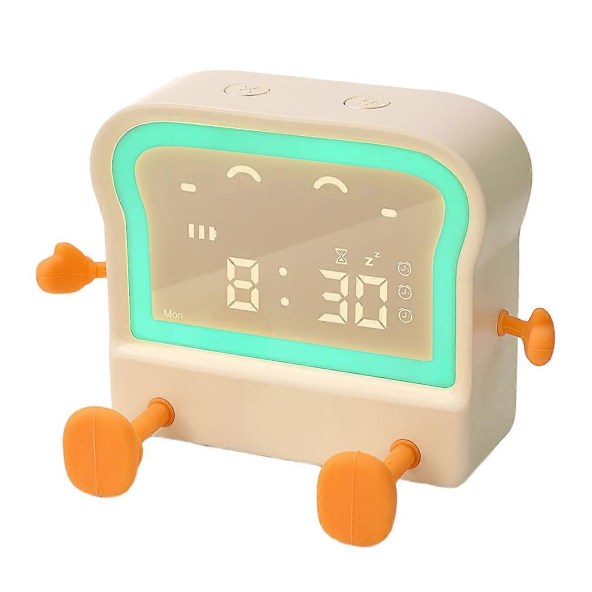 Toast Night Light, Digital Wake-Up Clock, Bedside Night Lamp, Count Up/Down Timer, Auto-Off Lamp Bed