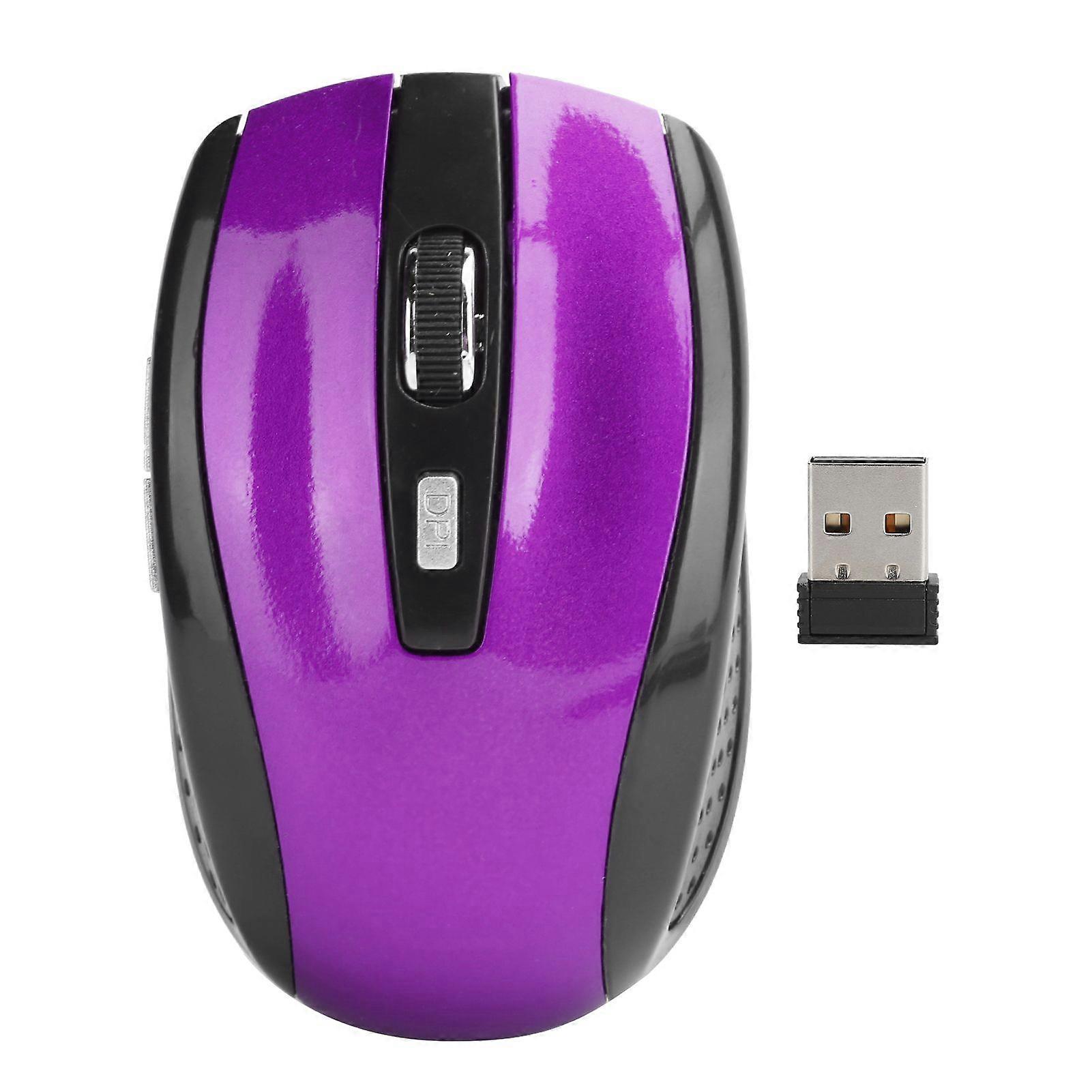 Wireless Mouse Notebook Computer Optical Gaming Accessories with Adjustable DPI 250HzPurple