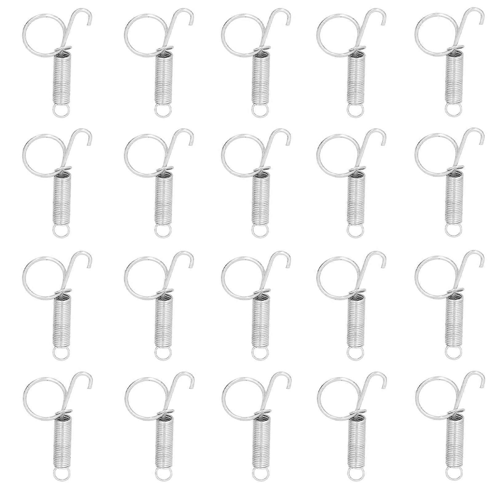 20PCS Cage Door Spring Hook Metal Finger Spring Latch Hook for Fixing Rabbit Pet Cage Door Farming EquipmentL 7.3x2.2cm