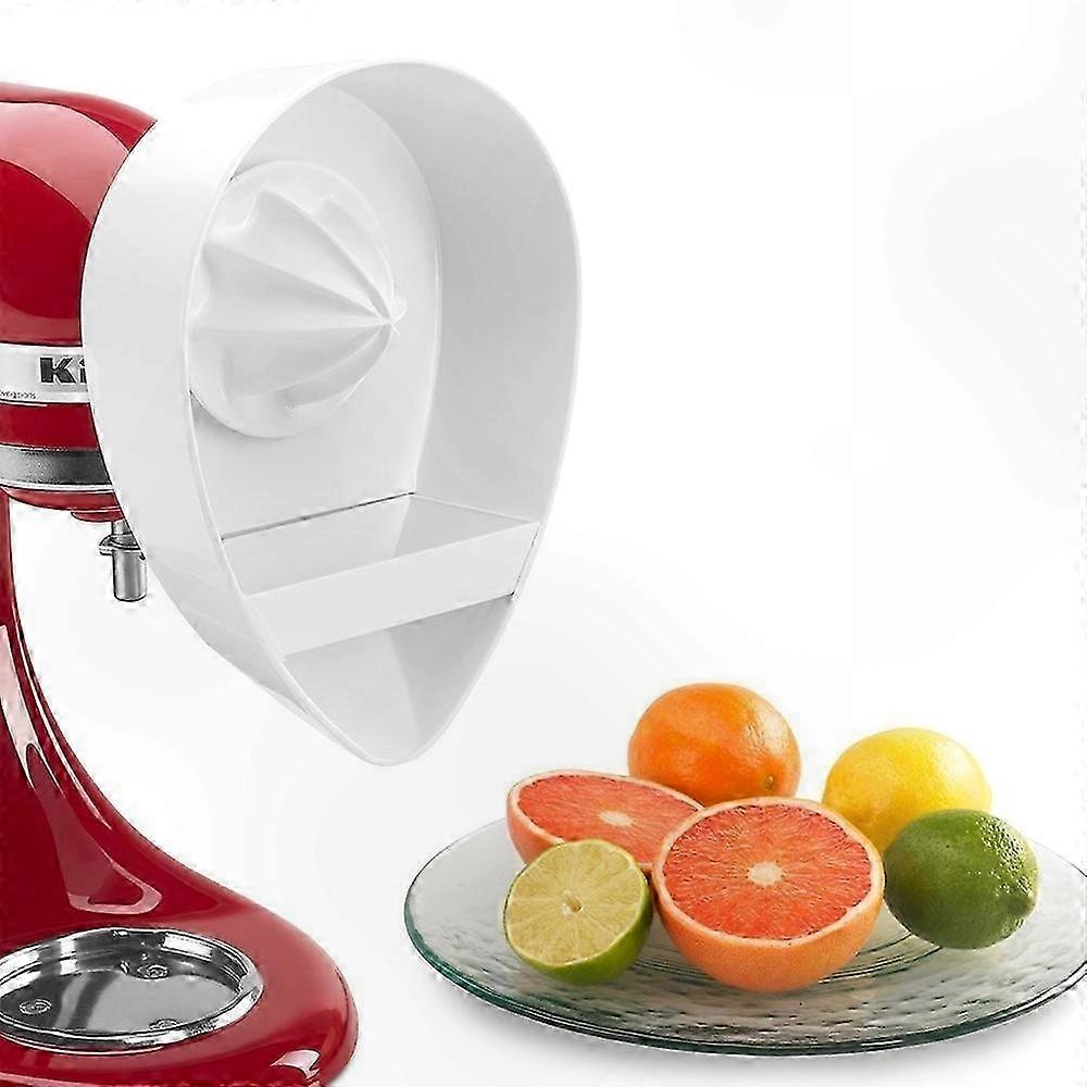 White Citrus Juicer with Reamer and Replacement Basket for Stand Mixers
