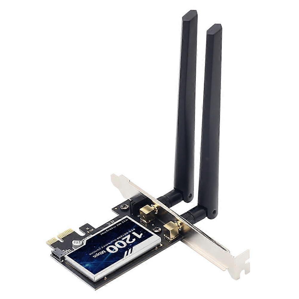 1200Mbps Wireless PCIE Adapter 2.4GHz/5GHz DualBand With Bluetooth 4.0 For Desktop PC Windows 7/8/10/11 Compatible