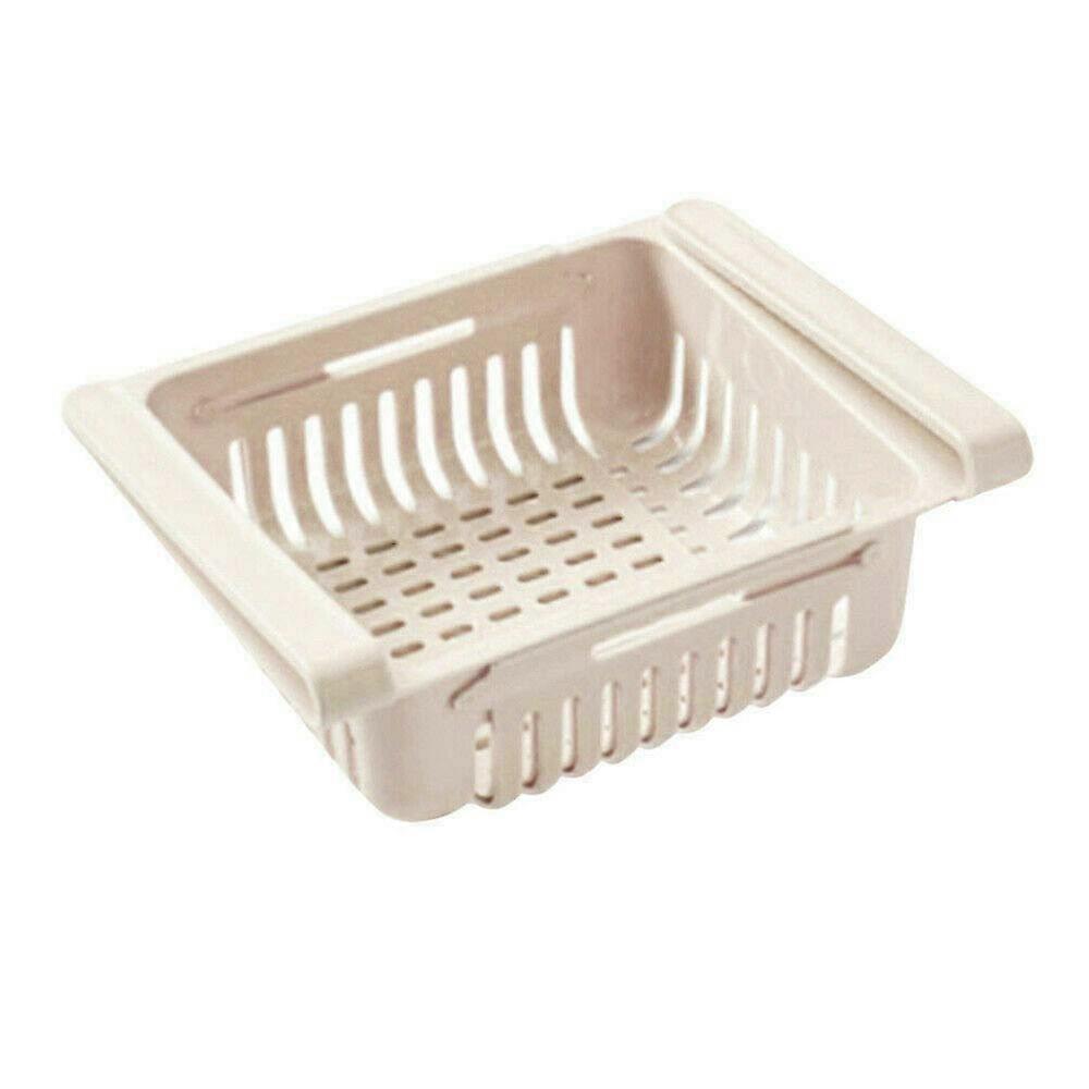 Adjustable Fridge Storage Rack - Apricot Refrigerator Partition Layer Organizer for Kitchen Cabinets and Freezers