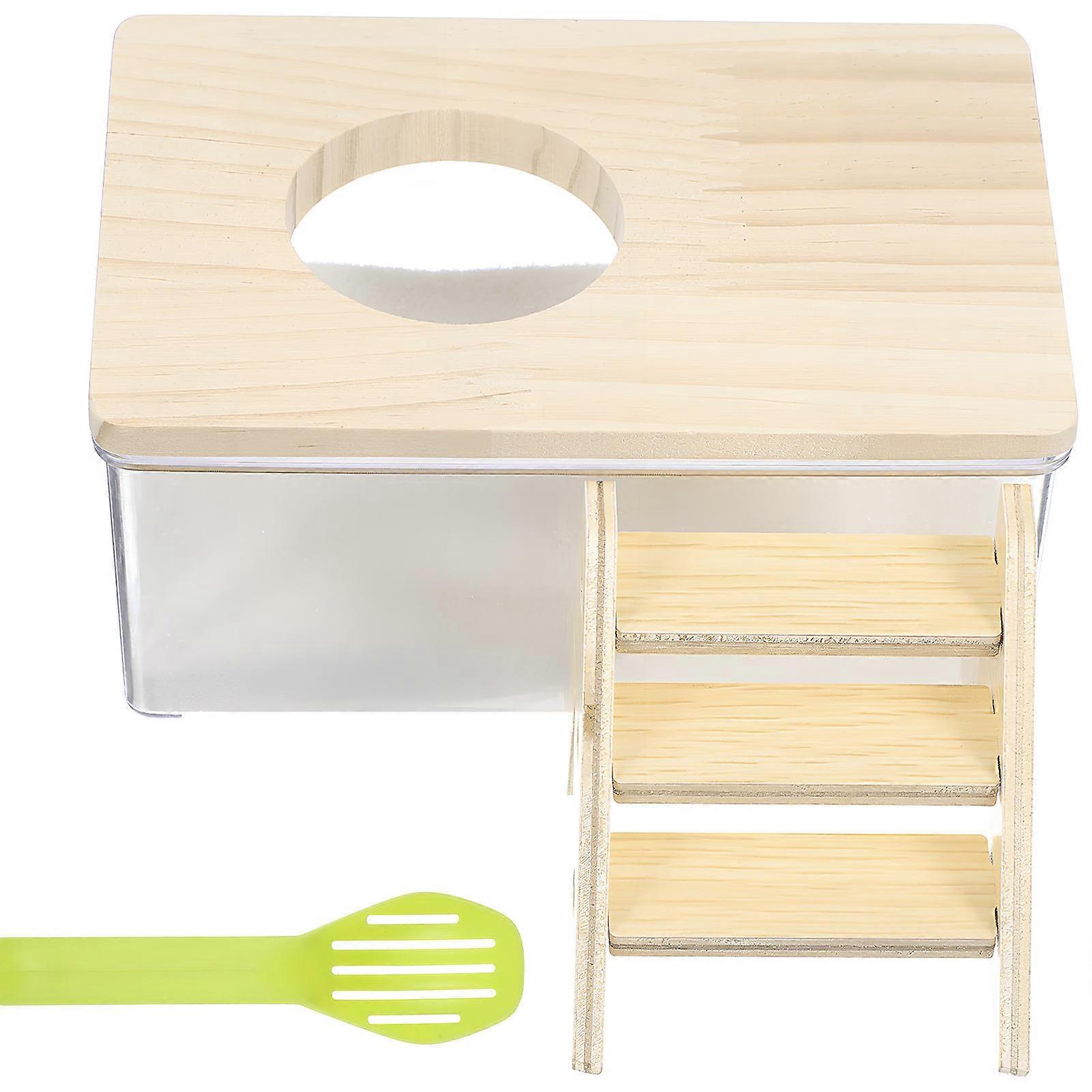 Small Animal Sand Bath Sandbox 3 Sets Perfect For Hamster Home Size 7.00X7.00X6.00CM Multi-functional Design Cleaning