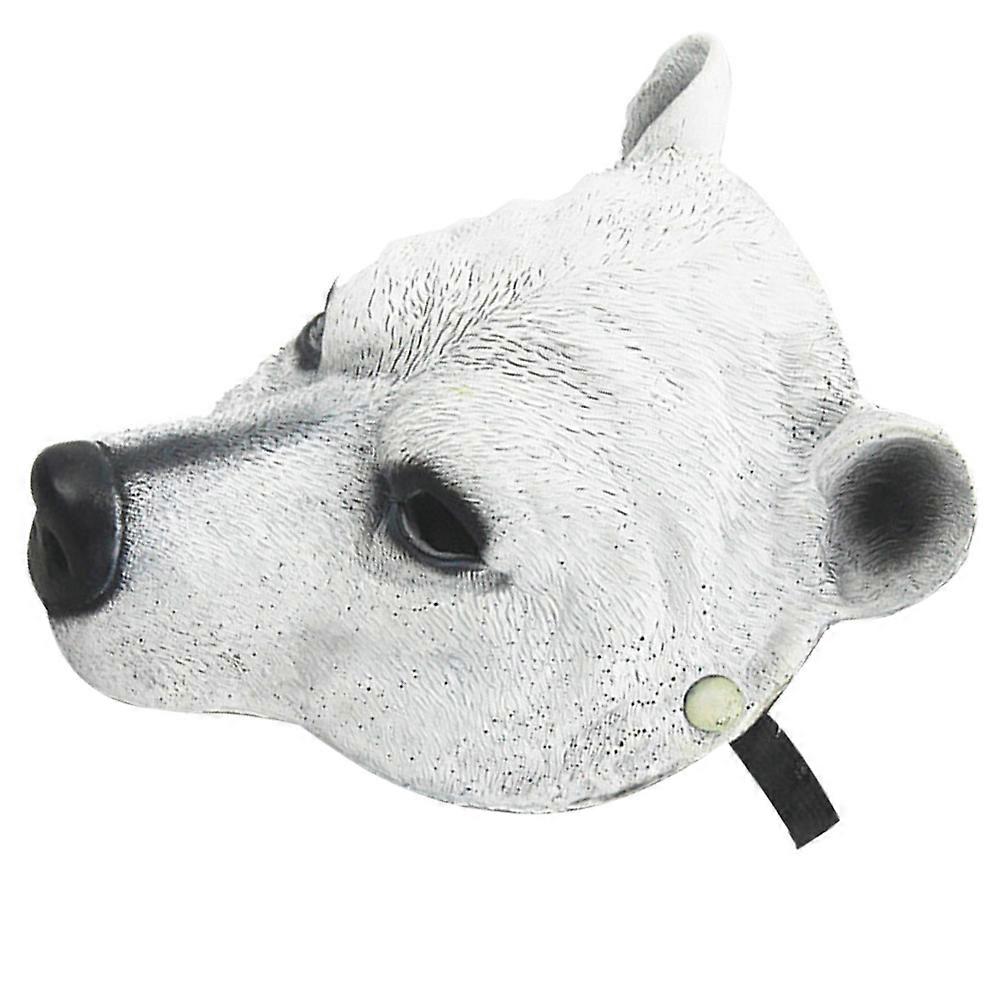 Polar Bear Animal Mask for Party Use Elastic Fit Comfortable PU
