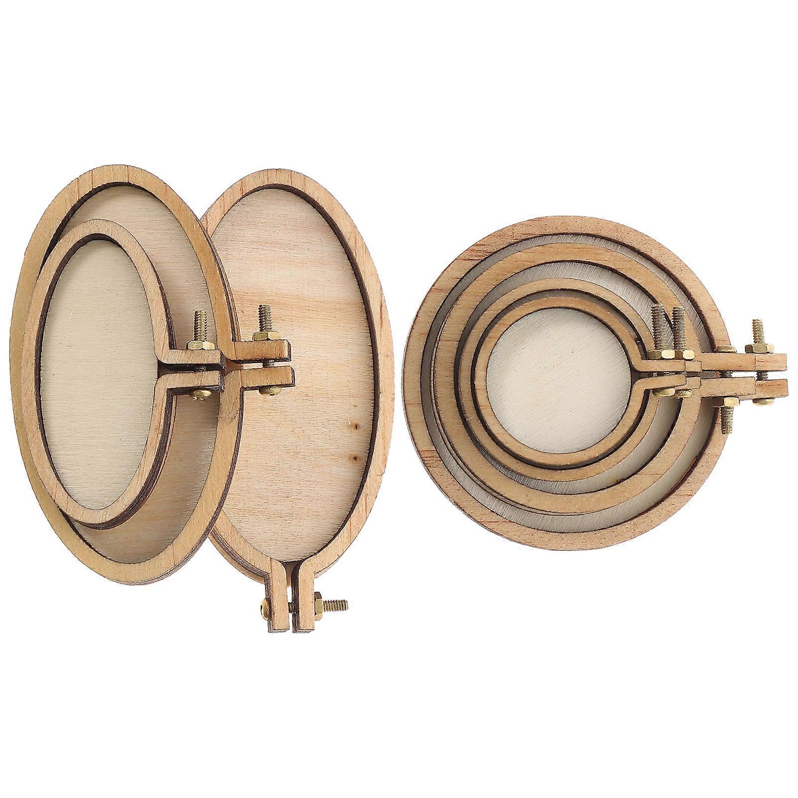 Cross Stitch Hoops For Craft Projects Perfect For Event Decoration 2.5X2.5cm Beige Color 48Pcs