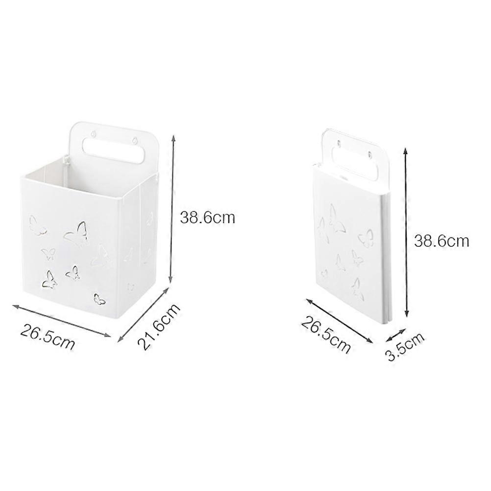 Hanging Laundry Basket Wall Mounted Large Capacity Grey 26.5x21.6x38.6cm PP Material 1Set