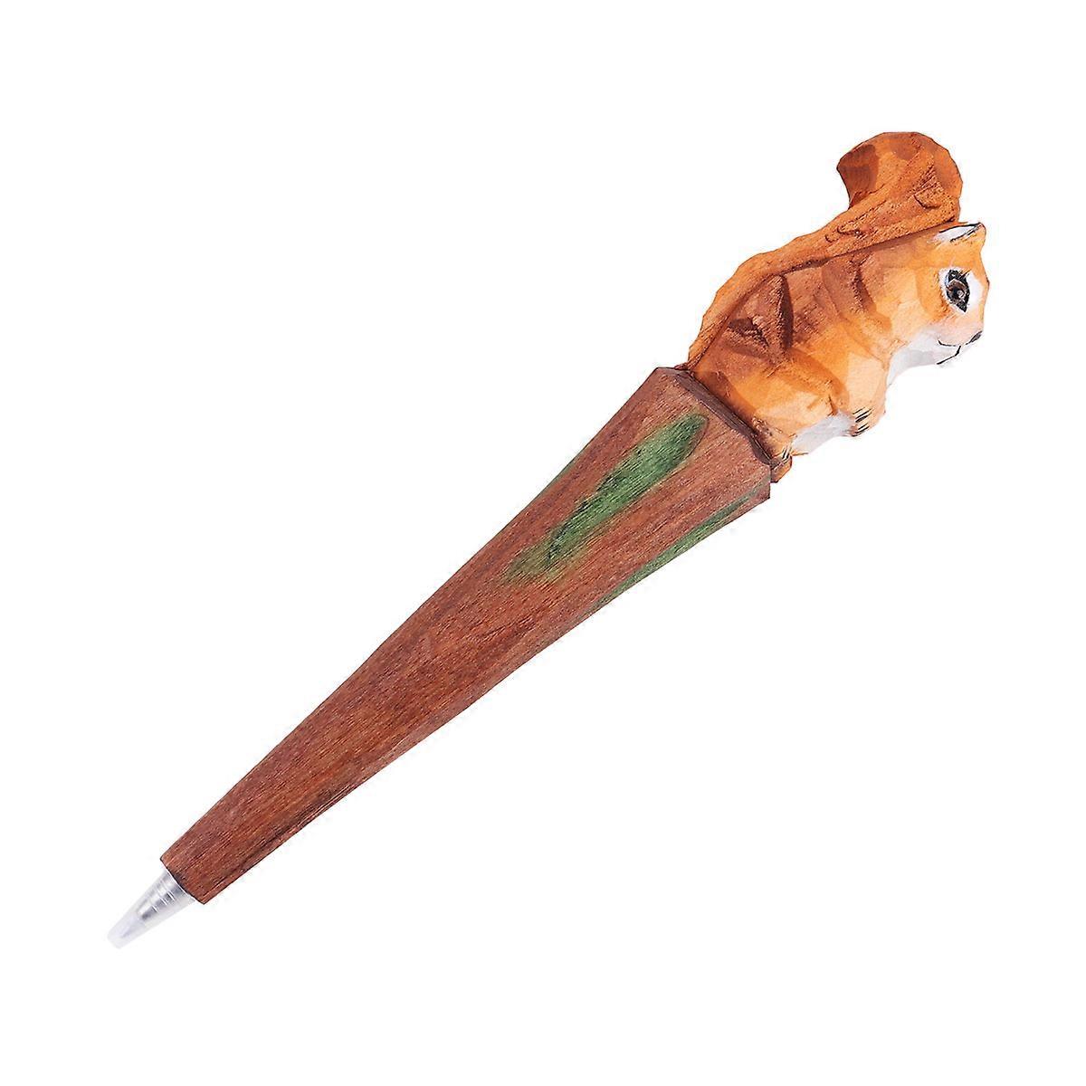 Fancy Pen Wood Engraved Pen Replaceable Refill Students Christmas 1Set