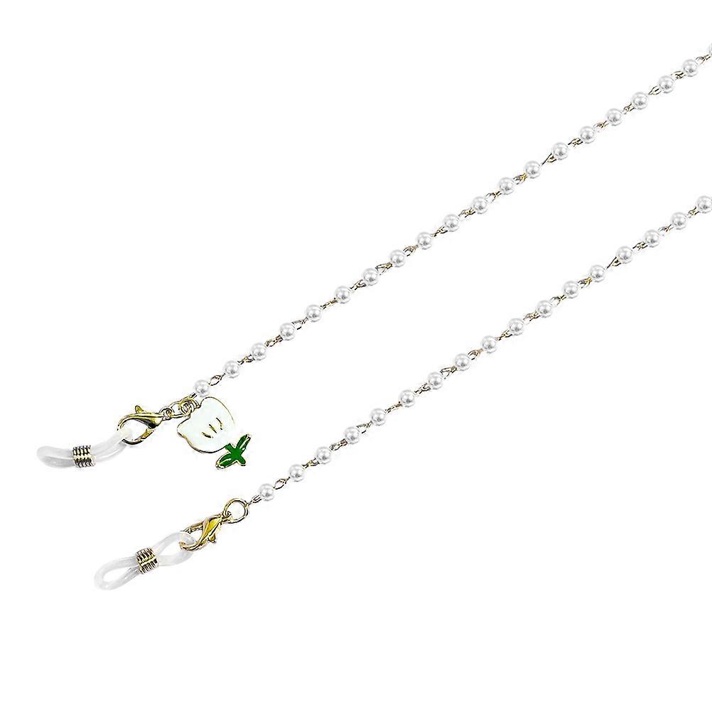 Flower Lanyard Eyeglass Chain for Glasses 4Pcs White Cord Reading Strap