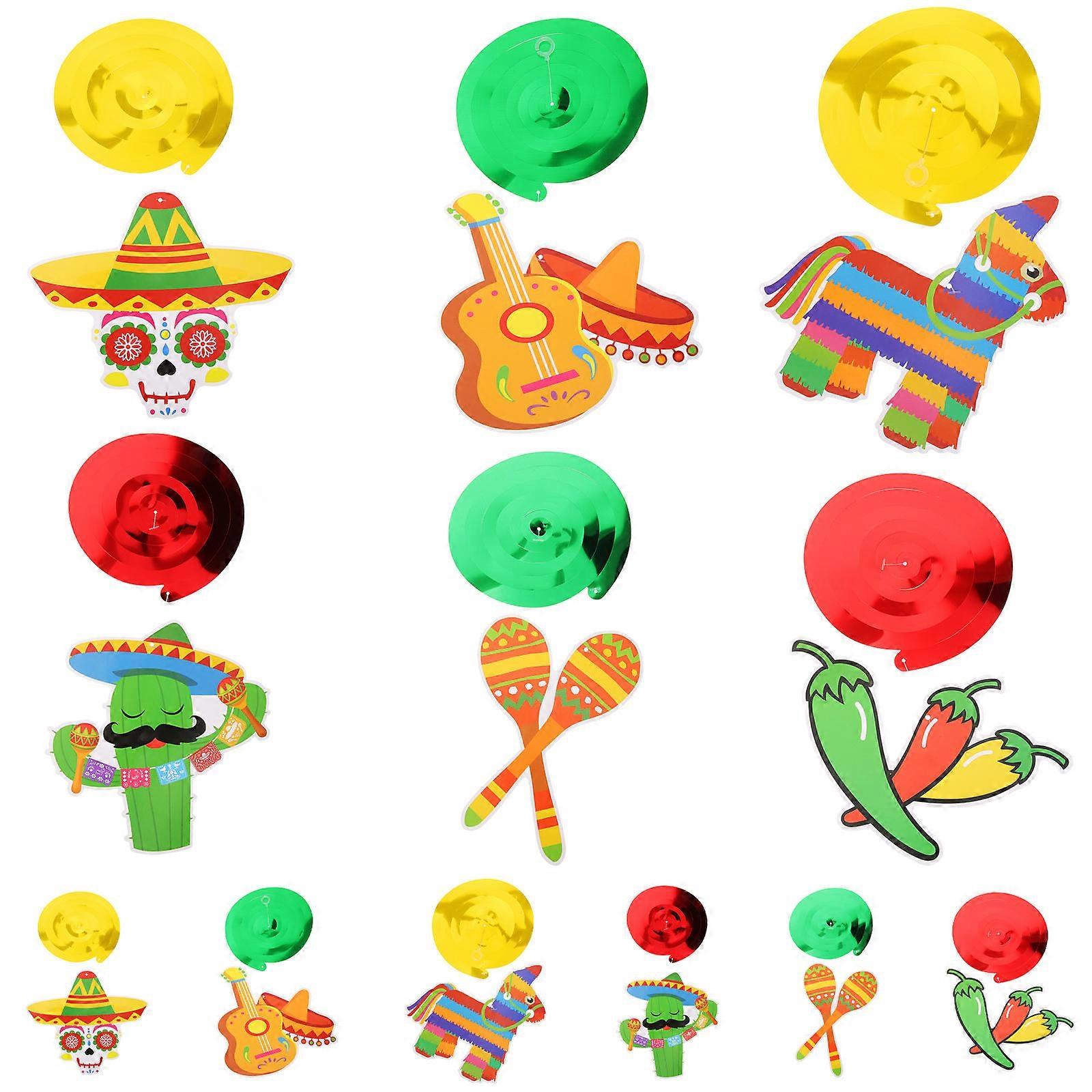 Mexico Themed Party Swirl Decoration for Hanging Use with 90Pcs Set