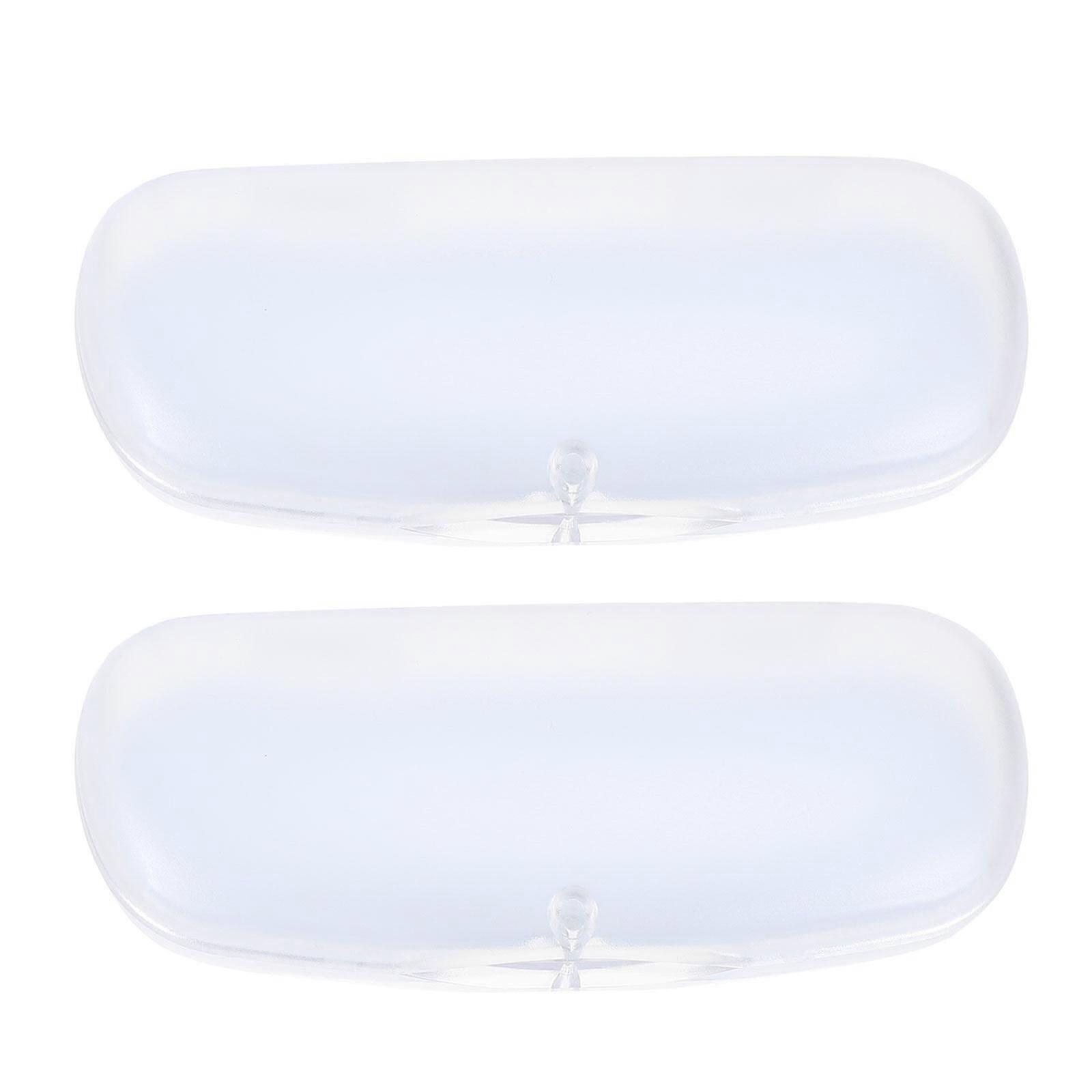 2Pcs Practical Glasses Storage Boxes Simple Eyeglasses Cases (Transparent)