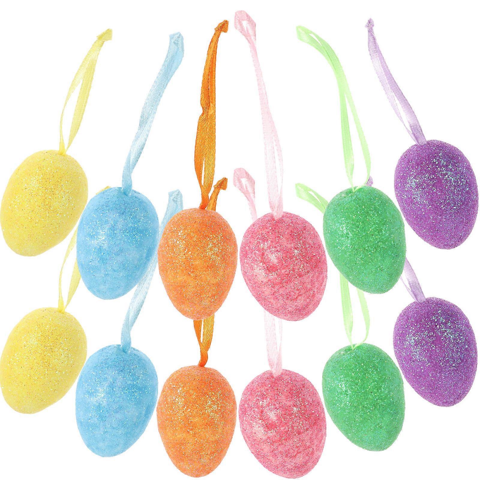 Easter Eggs Hanging Decorations 60 Pcs Assorted Color Festive Party Decor