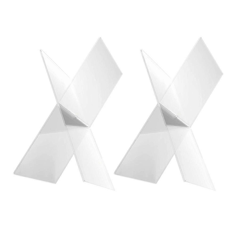 Transparent Acrylic Book Holders X-Shape for Home Use 6Pcs Stand