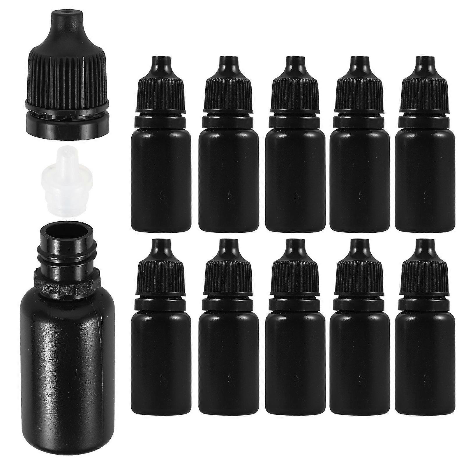 Eye Dropper Bottle Black Plastic for Dispensing Liquid 48Pcs
