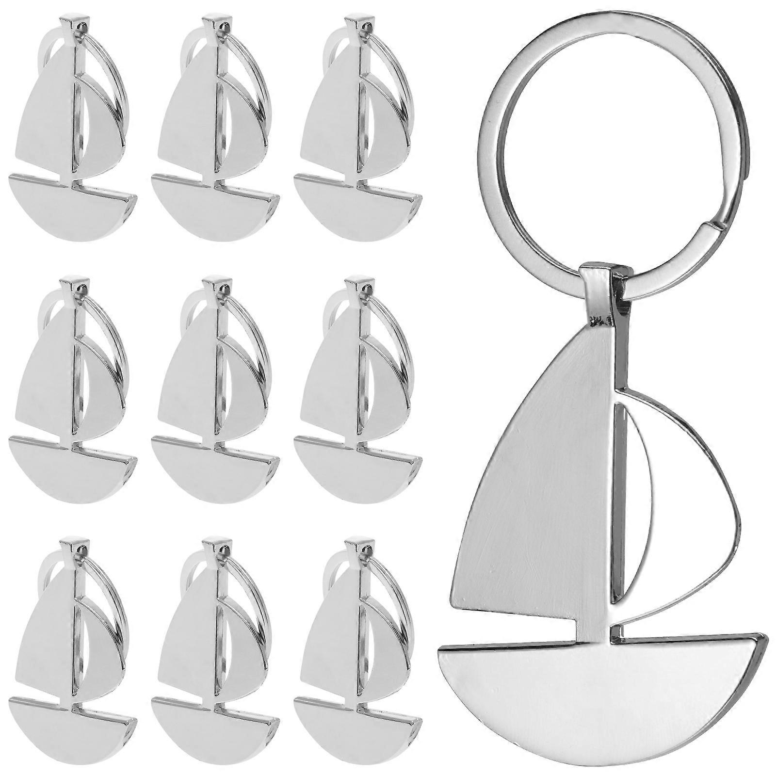 Durable Metal Sailing Boat Keychain Key Holder for Key Storage 30Pcs