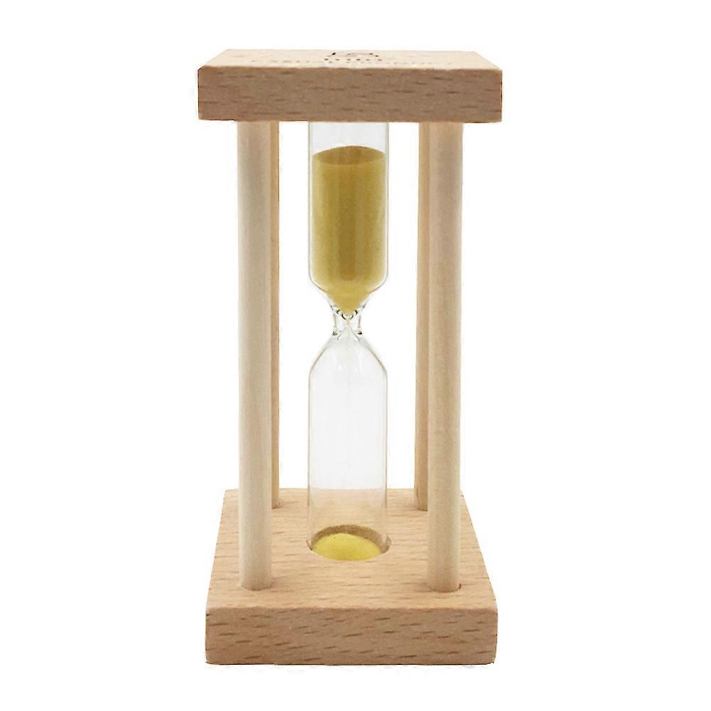 5 Minutes Sand Timer Wooden Frame for Rough Time Keeping 2Pcs Yellow