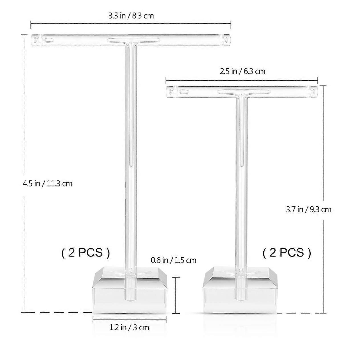 Transparent Earrings Stand T Shape Earring Display Holder for 8Pcs Use