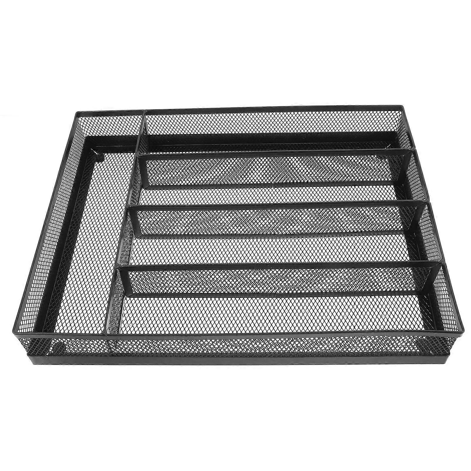 Metal Mesh Tableware Organizer for Kitchen Storage 2Pcs Black
