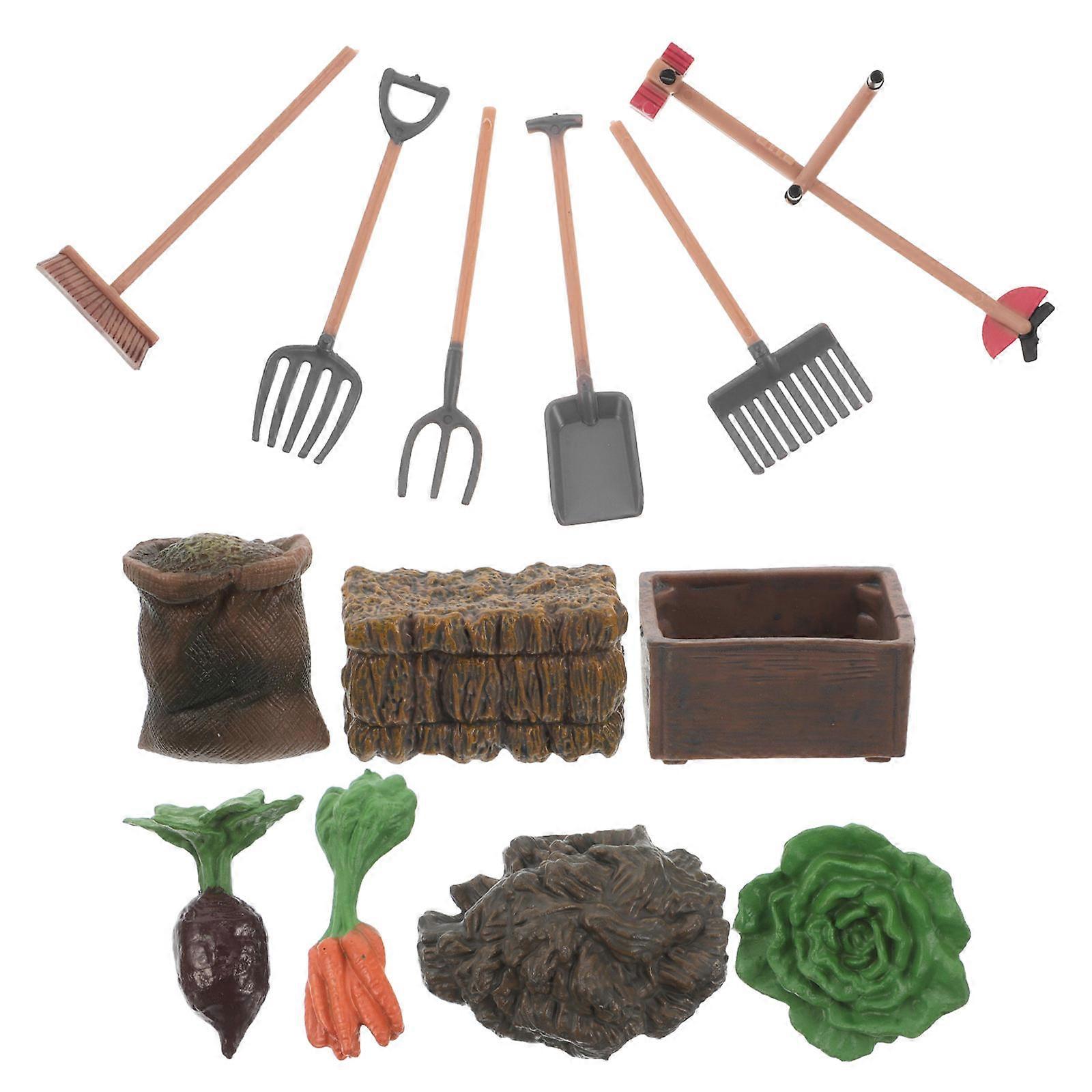 Mini Farm Tools Set for Simulation Scene Model with Plastic Accessories