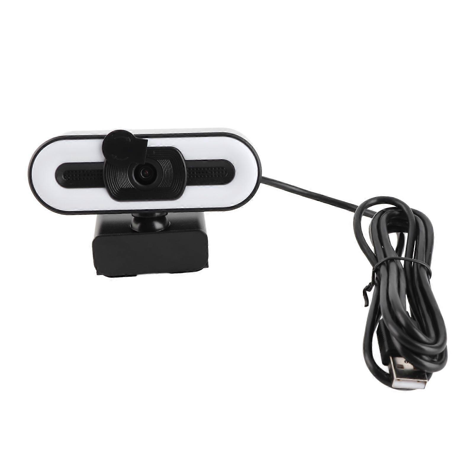 4K USB Plug and Play Webcam with Built in Microphone Lighting for Live Stream Video Call Video Conference Online Teaching