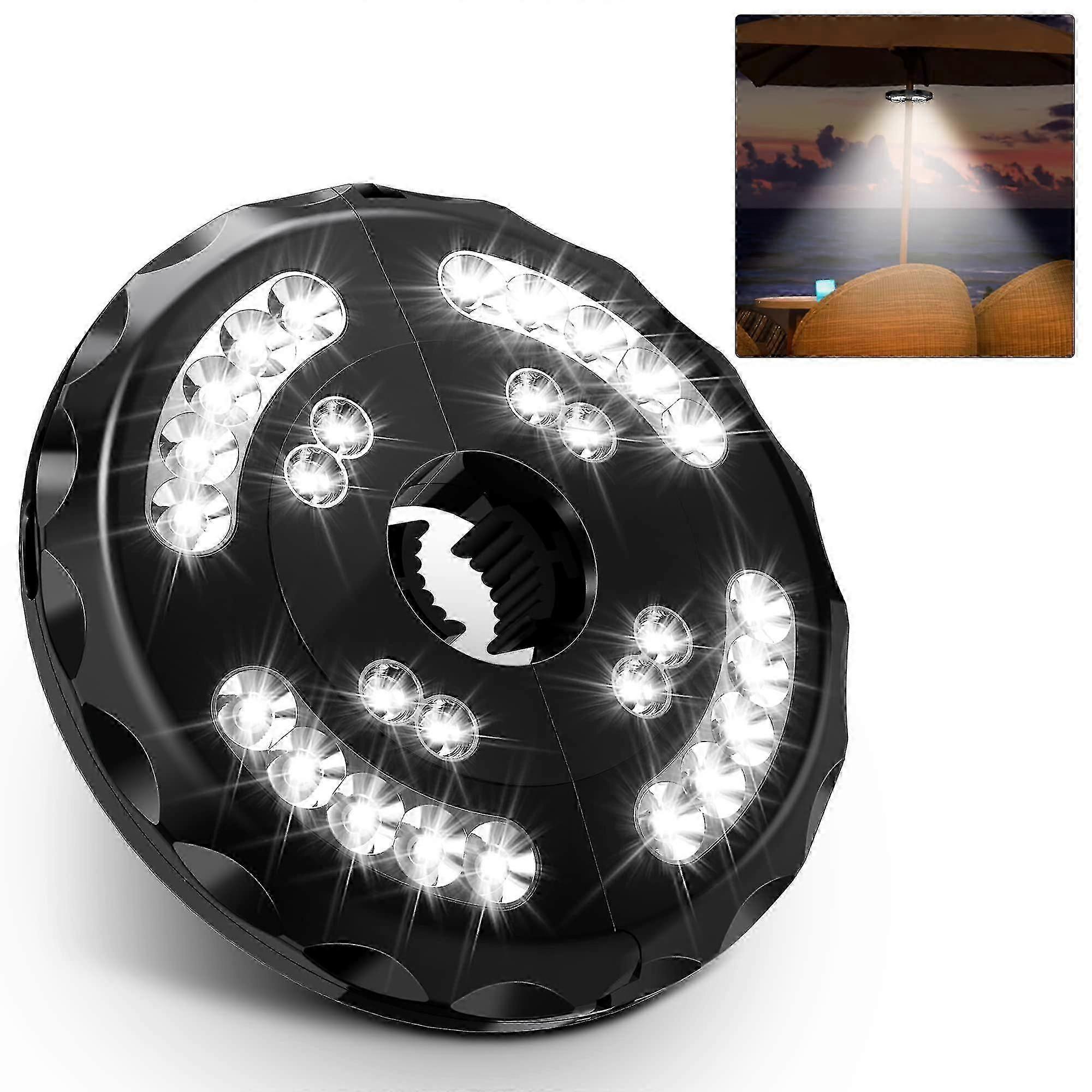 Patio Umbrella Light, 28 Led Parasol Lights Cordless Light With 2 Level Dimming, Usb Rechargeable 400 Lumens For 54h Working Time, Umbrella Light For