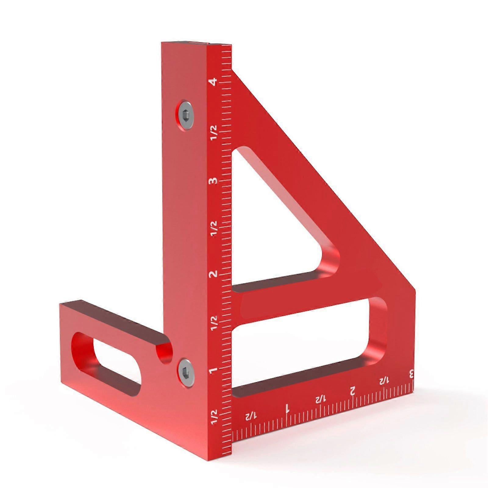 Multi Angle Measuring Triangle Ruler 45 90 Degree Angle Gauge Woodworking Line Drawing Miter Scriber Red