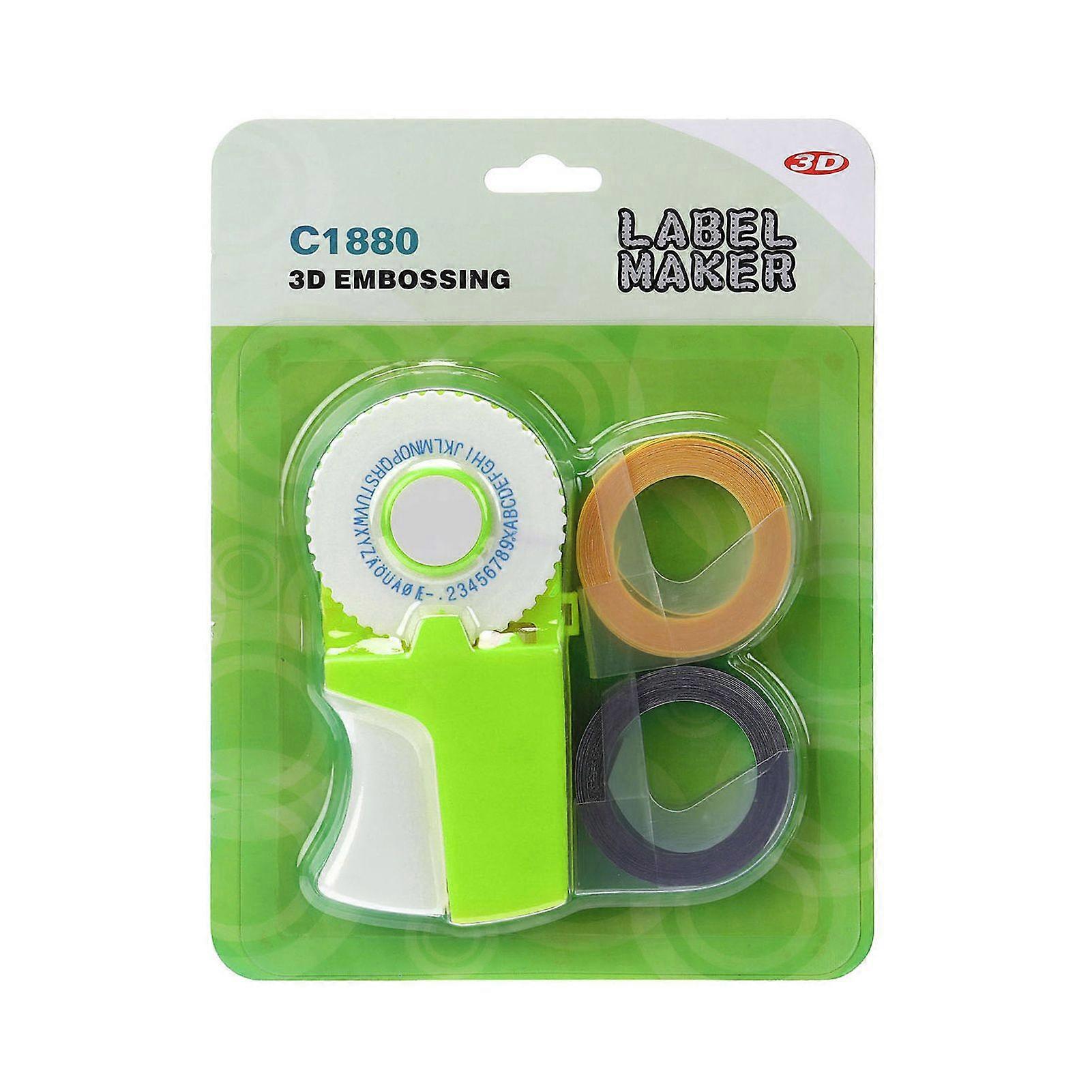 Manual 3D Embossing Label Maker DIY Mini Typewriter Machine with 2 Label Tape Roll - 9mm*300cm Handheld Labeler for Organizing Crafting Home Kitchen S