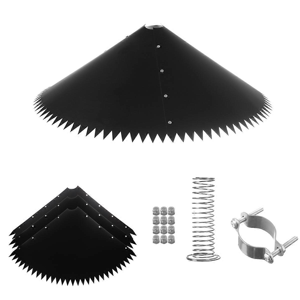 Squirrel Baffle for Bird Feeder Pole,3-Piece Spring Pole Mount Stopper&Bird Baffle for Outdoor Pole