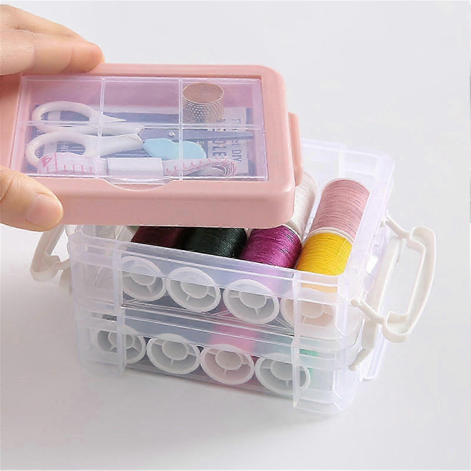 30Pcs Sewing Box Set Complete Tools Three Layer Dual Purpose Handle Sewing Kit with Case for Household 25-26
