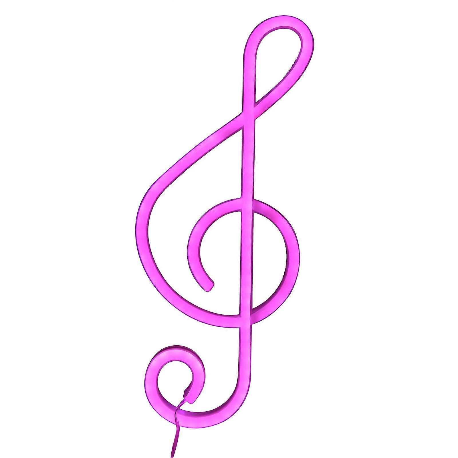 Music Note Shape LED Neon Light USB/Battery Powered Wall Hanging Neon Light for Home Party