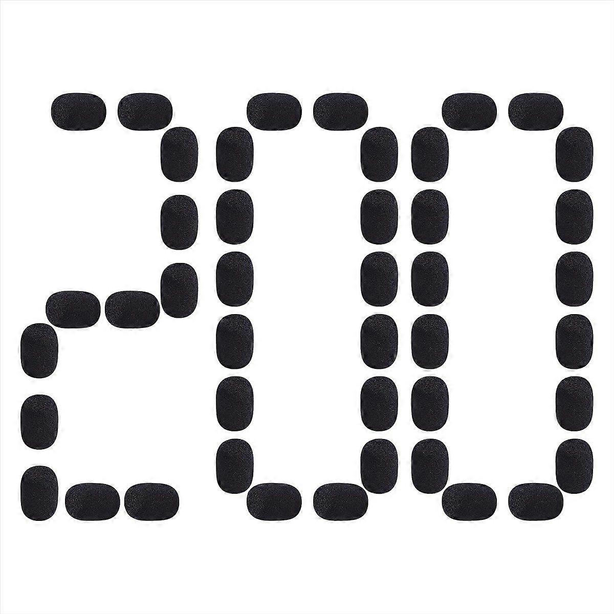 200 stycken miniskummikrofon vindrutemikrofonöverdrag skumskydd för små slag- och headsetmikrofoner