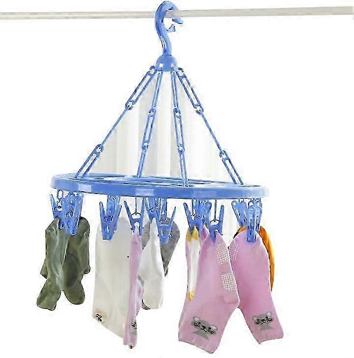 2025 17 clips foldable plastic clothes rack